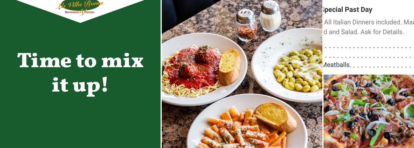 La Villa Roma Restaurant & Pizzeria Menu