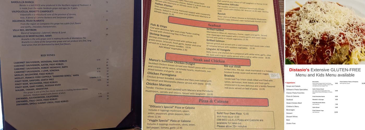 DiStasio's On The Bay Menu