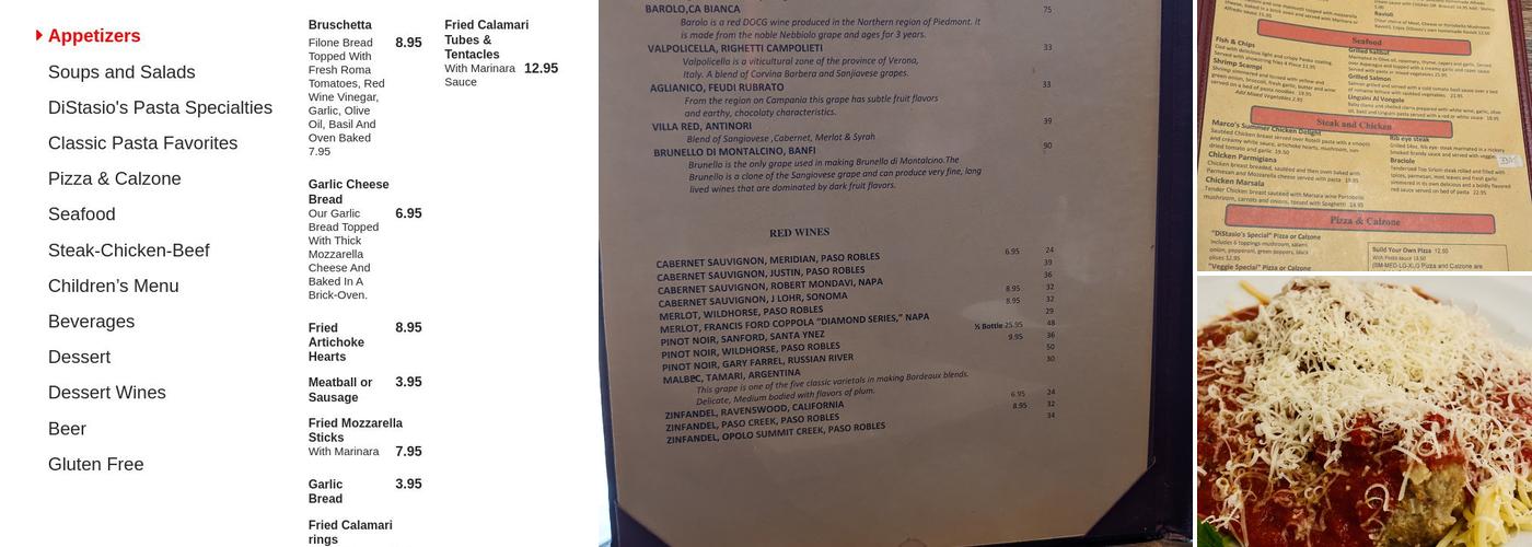 DiStasio's On The Bay Menu