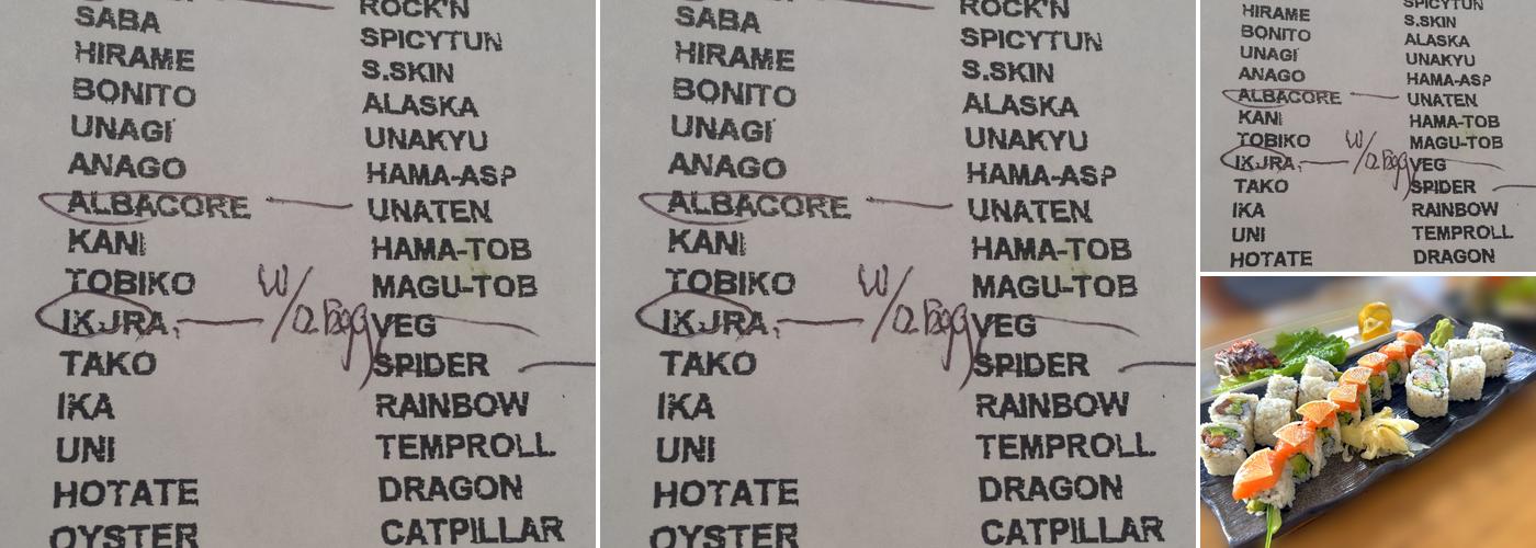 Sushi-Ko Menu