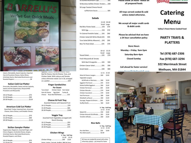 Borrelli's Italian Deli Menu