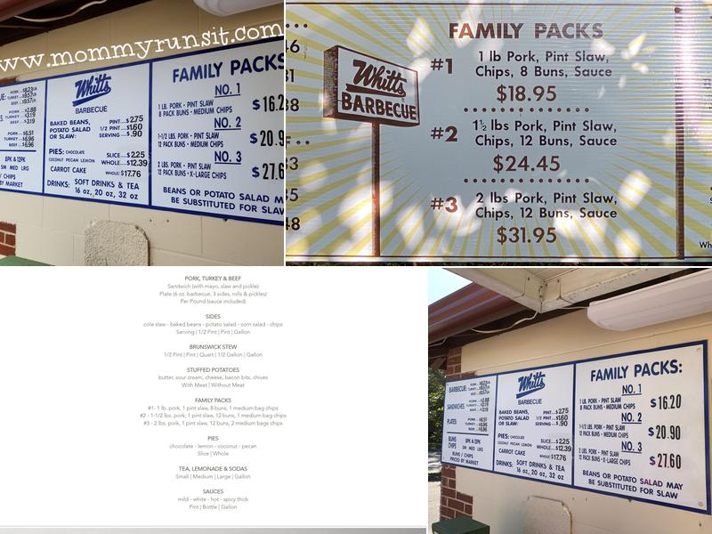 Whitt's Barbecue Menu