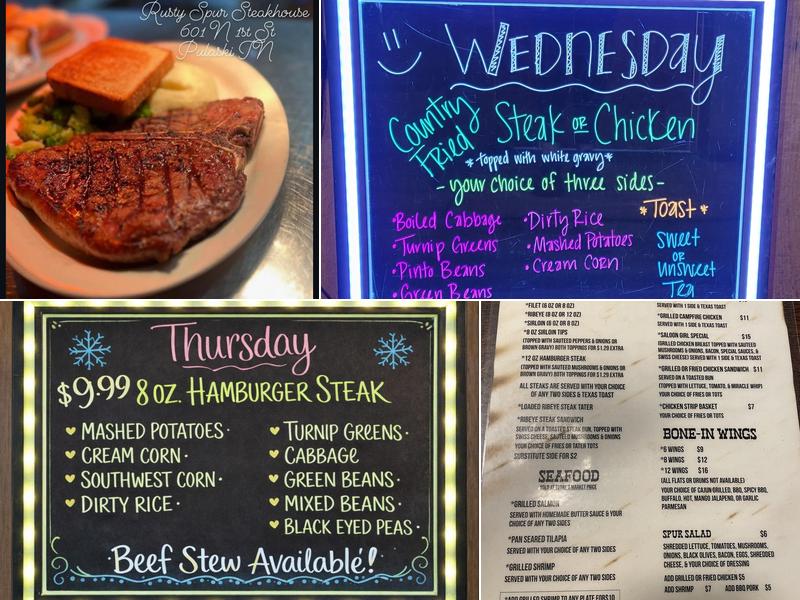 The Rusty Spur Diner Menu