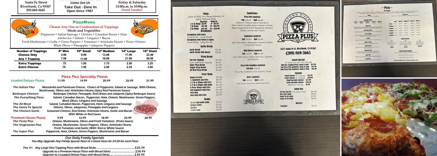 Pizza Plus Menu