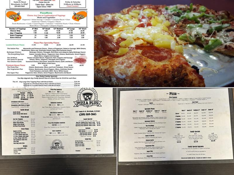 Pizza Plus Menu