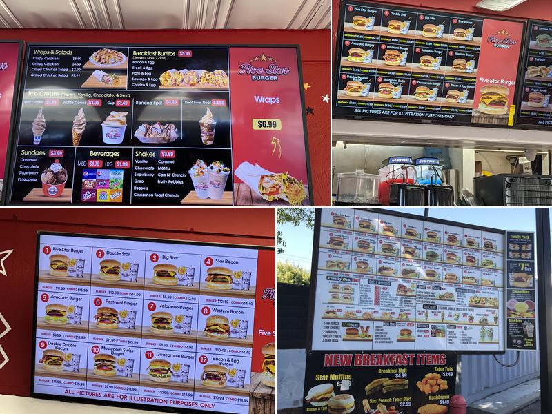 Five Star Burger Modesto Menu