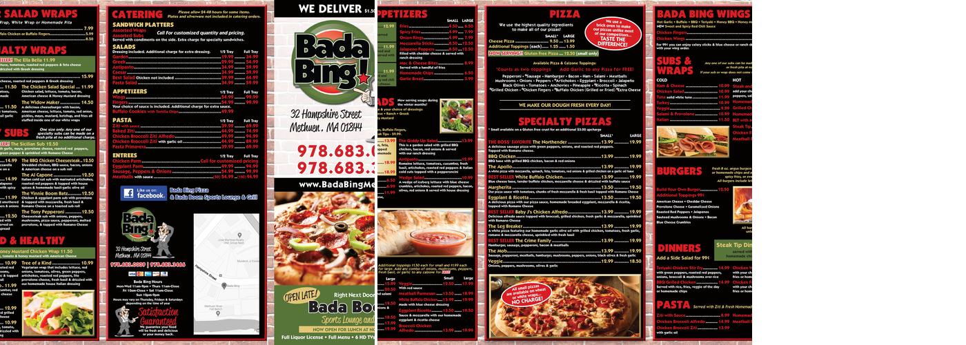 Bada Bing Menu