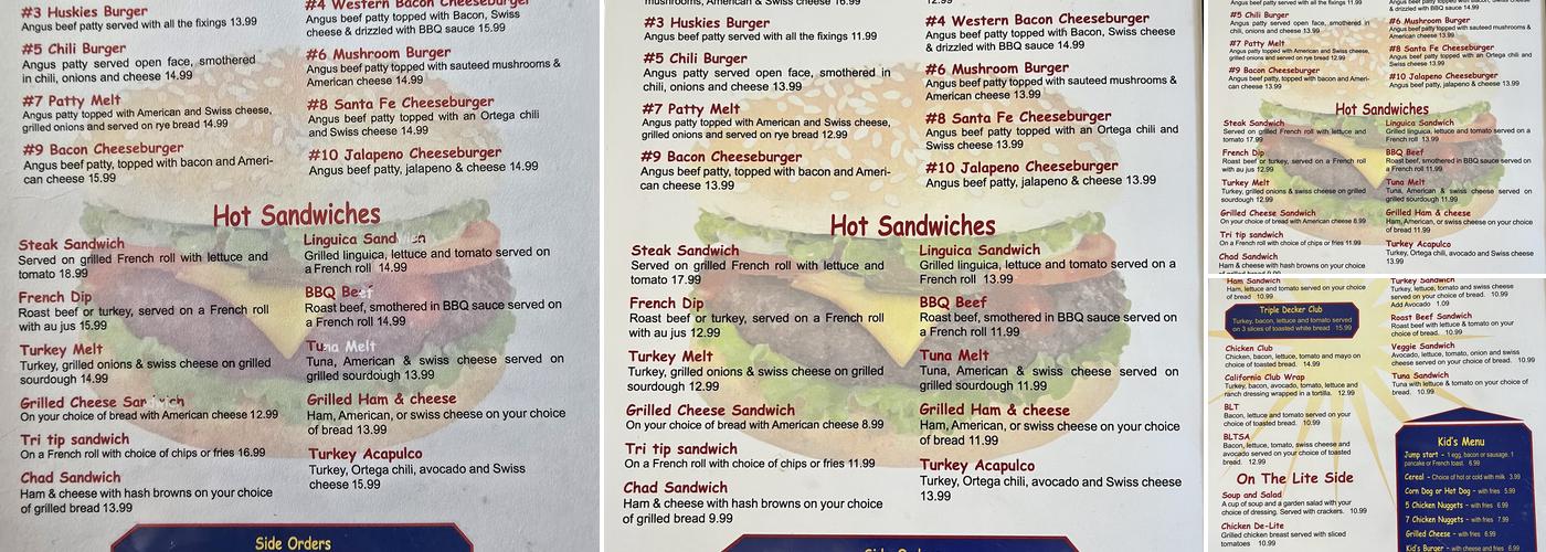 Hamilton's Diner Menu