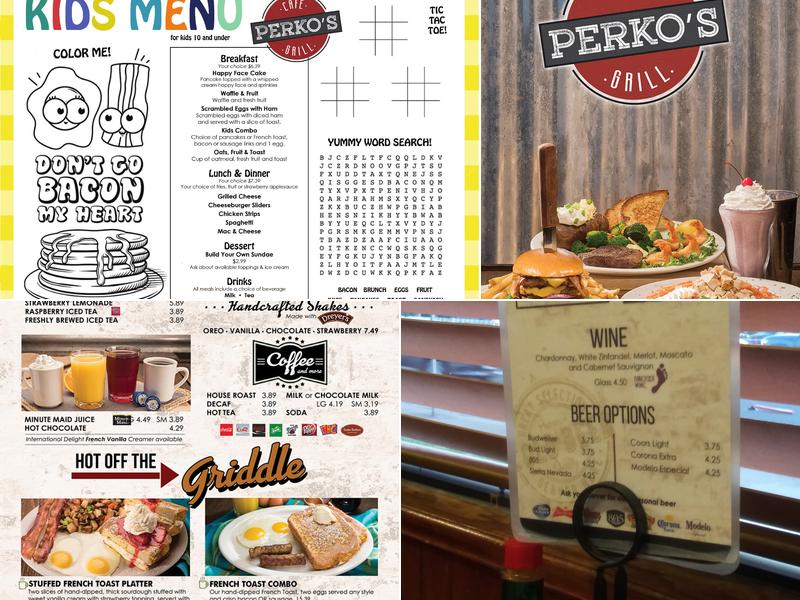 Perko's Cafe Menu