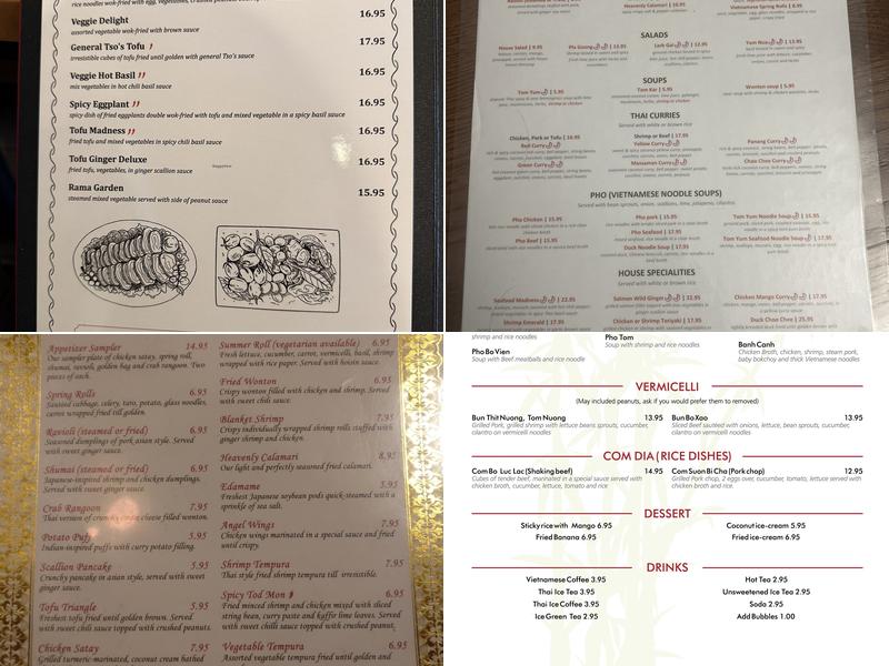 Vong's Thai Cuisine Menu