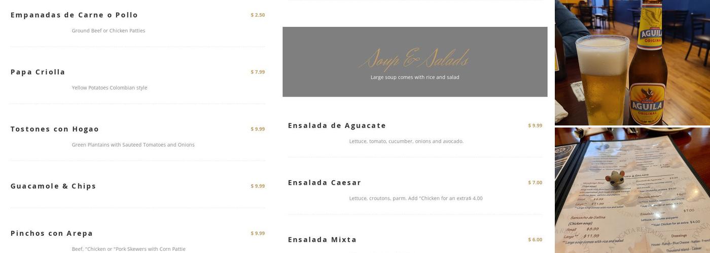 La Fogata Menu