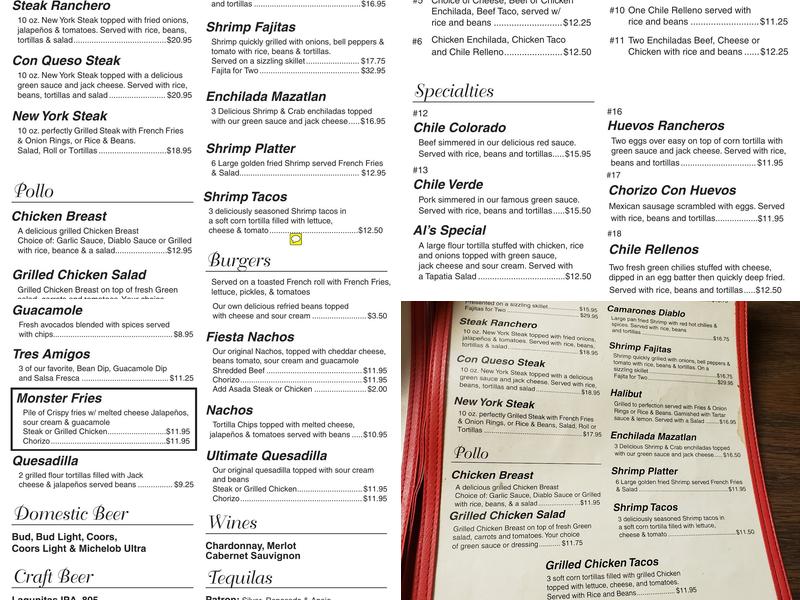 Alfonso's Mexican Grill Menu