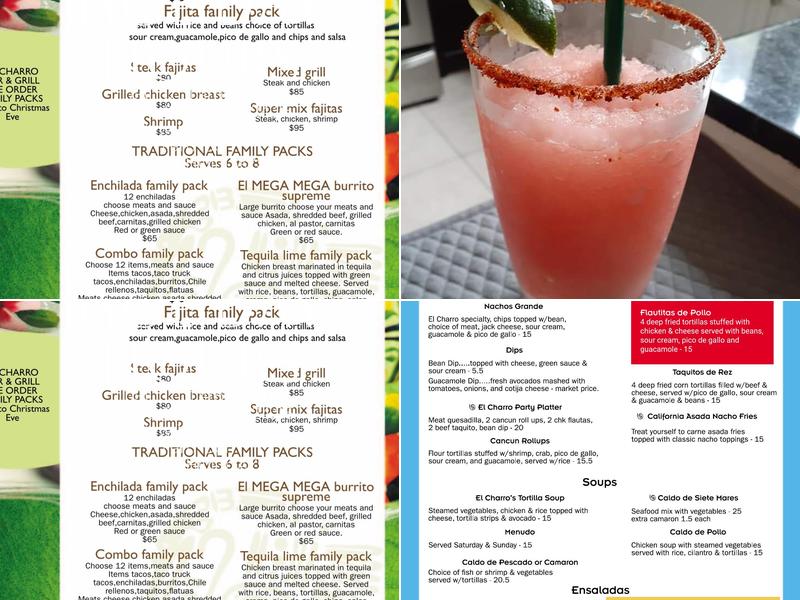 El Charro Menu
