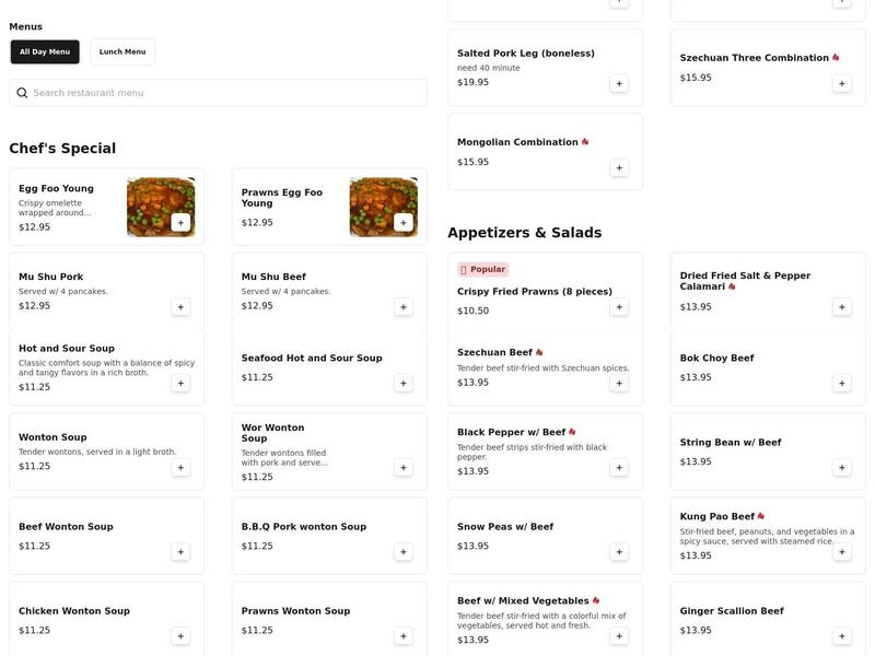 House of Potsticker Menu