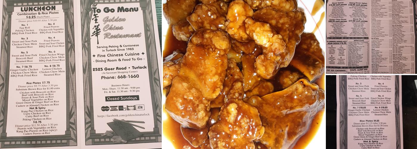 Golden China Restaurant Menu