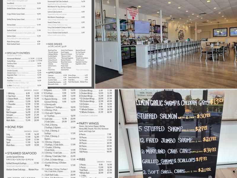 Mid Atlantic Seafood Menu
