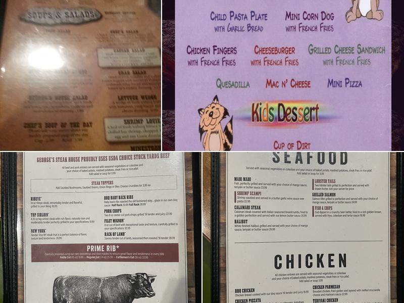 George's Steakhouse Bar & Grill Menu