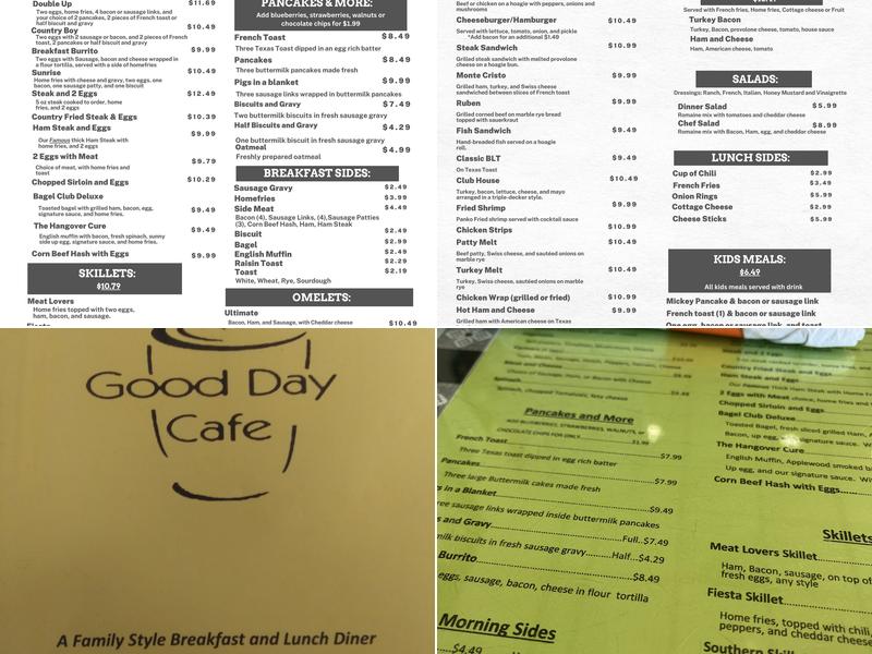 Good Day Cafe Menu