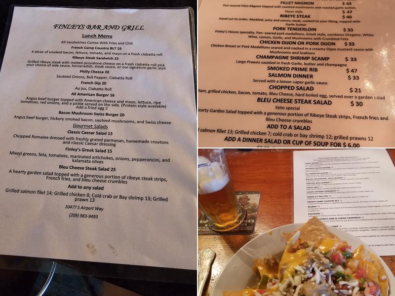 Finley's Bar & Grill Menu