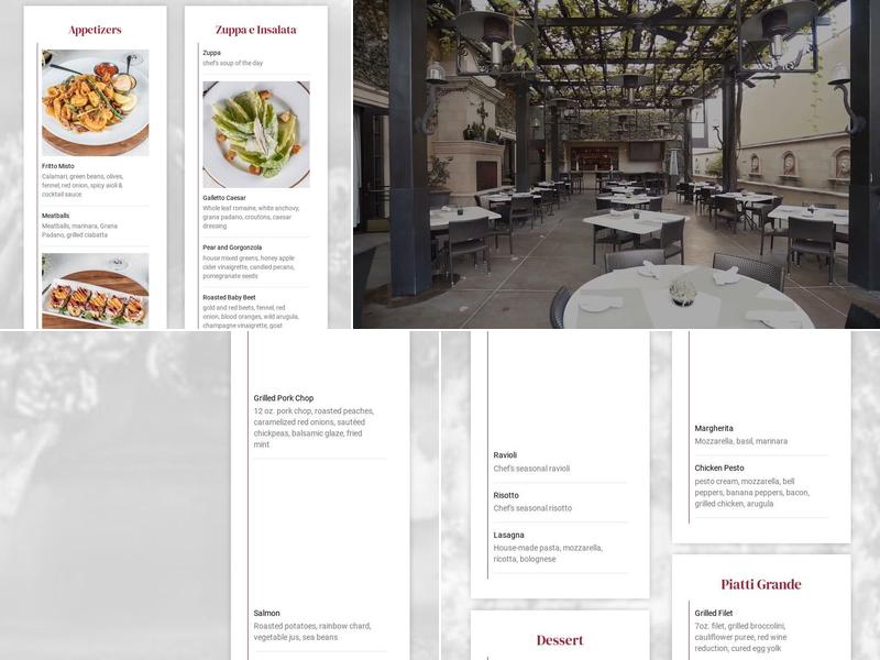 Galletto Ristorante Menu