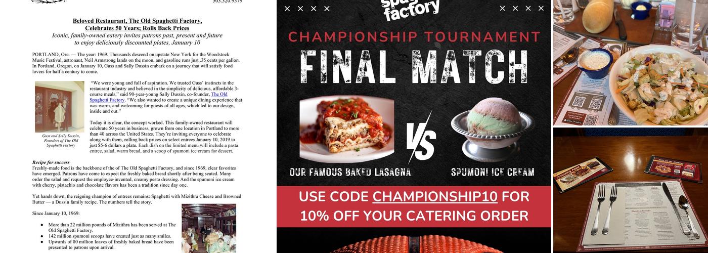 The Old Spaghetti Factory Menu