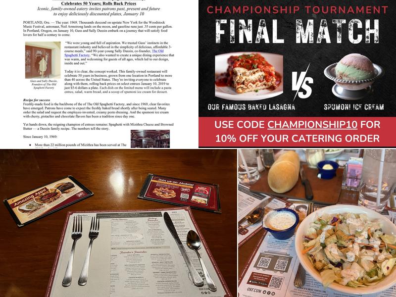 The Old Spaghetti Factory Menu