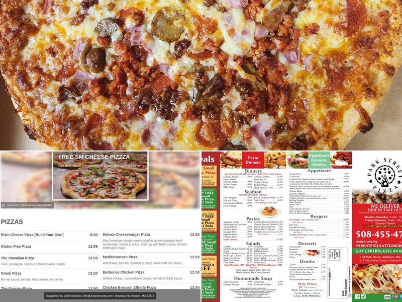 Park Street Pizza Menu