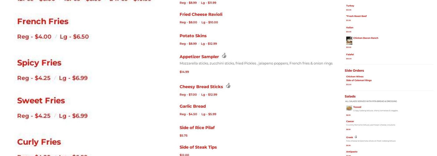 Apollon Roast Beef & Pizza Menu
