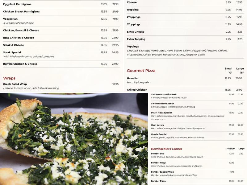 D & M Pizza Menu