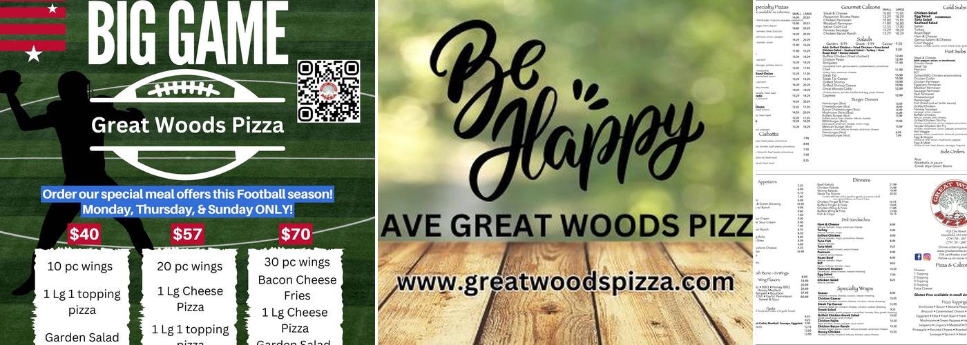 Great Woods Pizza Menu