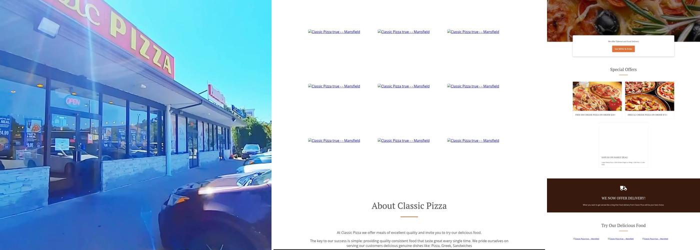 Classic Pizza Menu