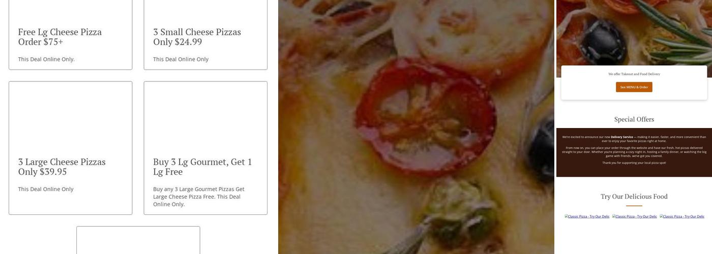 Classic Pizza Menu