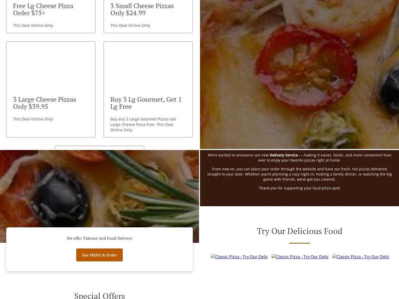 Classic Pizza Menu