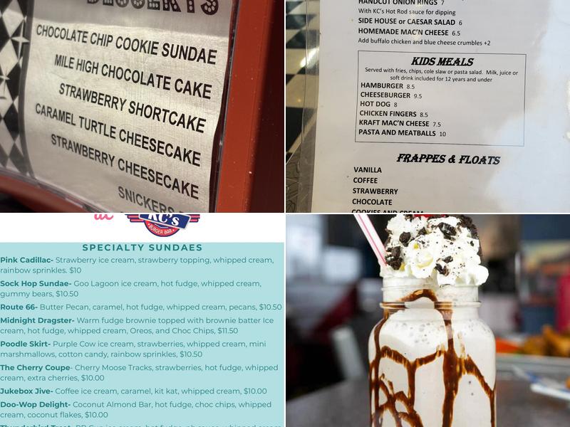 KC's Classic Burger Bar Menu
