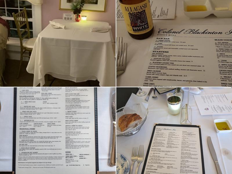 Colonel Blackinton Inn Menu