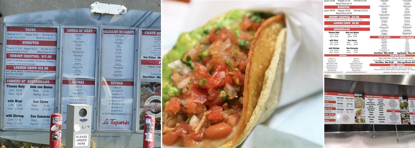La Taqueria Menu