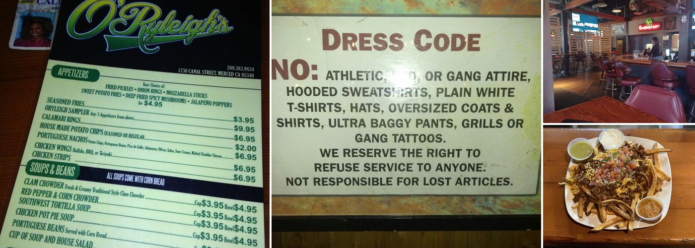 O’Ryleigh’s Tavern Menu