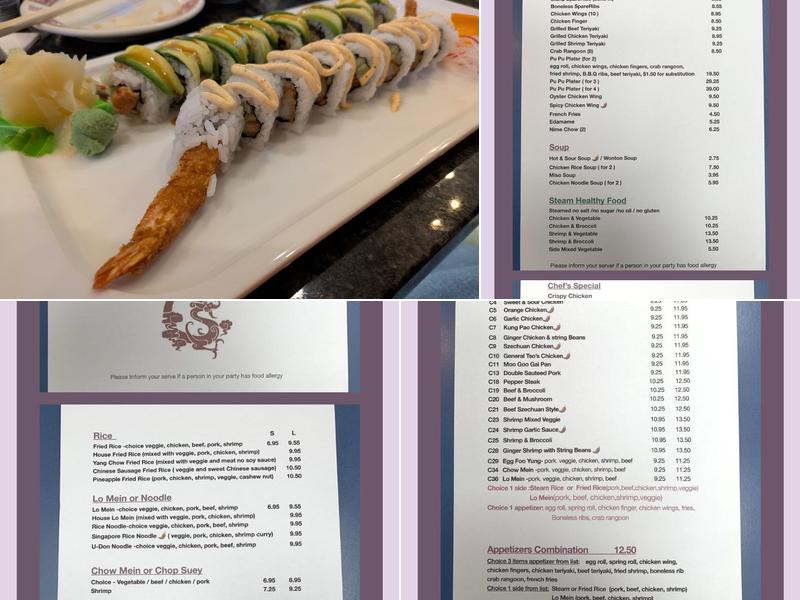 Rangoon Chinese Japanese Restaurant Menu