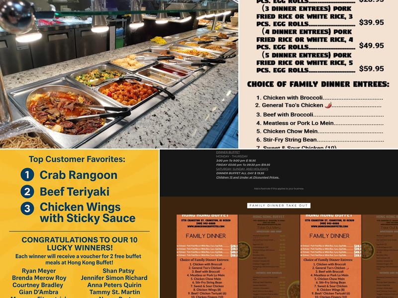 Hong Kong Buffet Menu