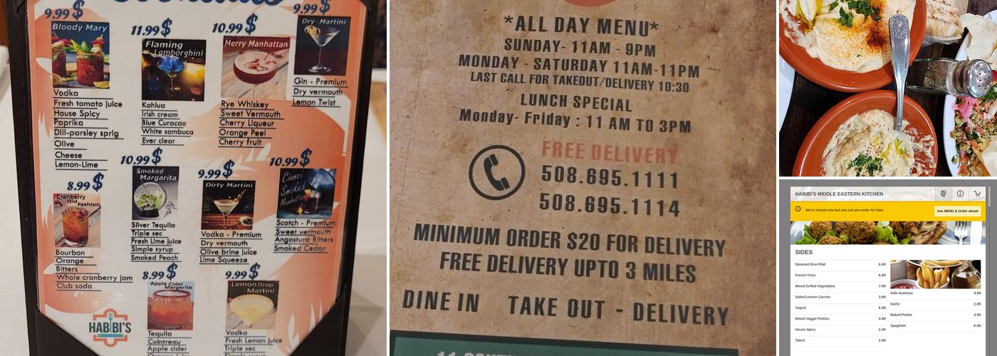 Habibi's Middle Eastern Kitchen Menu