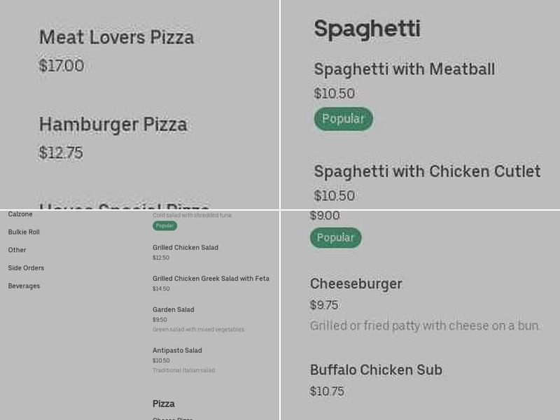 Cambridge House of Pizza Menu