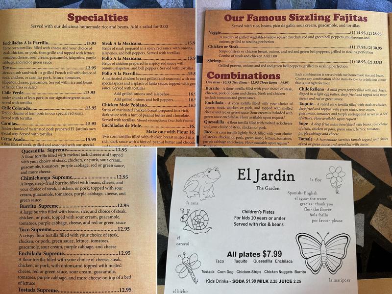 El Jardín Menu