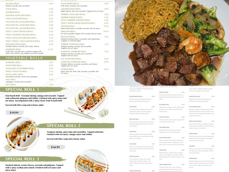 Lucky Sushi Cafe Menu