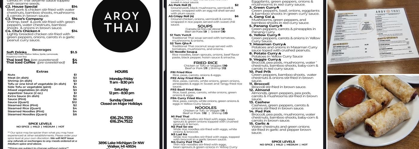 Aroy Thai Menu