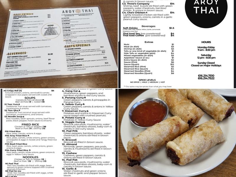 Aroy Thai Menu
