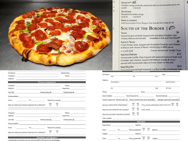 327 Pizza and Pub Menu