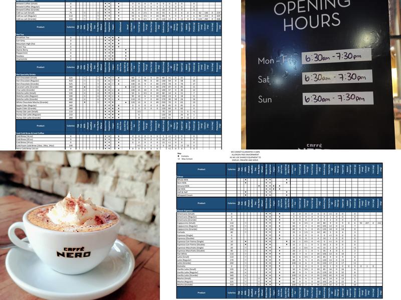Caffè Nero Menu