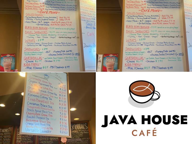 Java House Menu