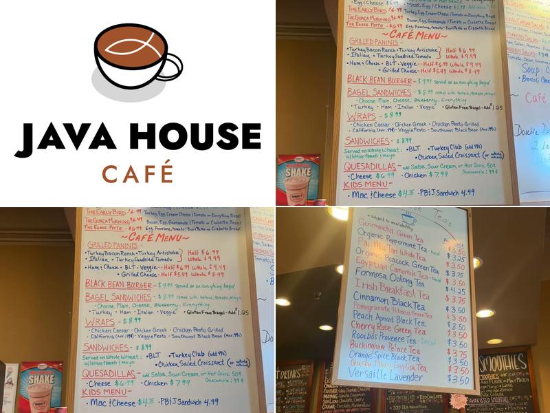 Java House Menu