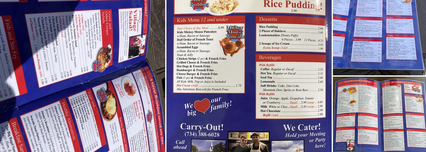 Dexter Riverview Cafe Menu